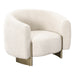Thrive - Modern Beige Fabric + Antique Brass Accent Chair