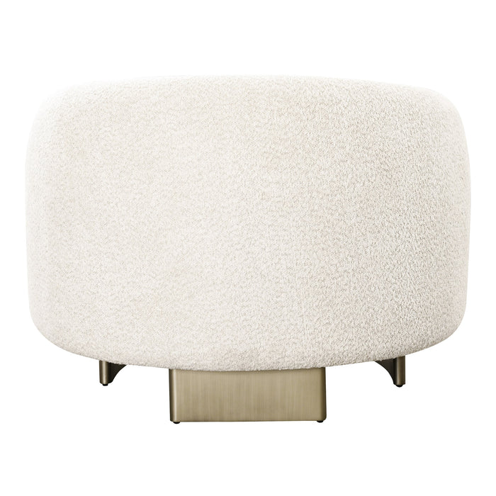 Thrive - Modern Beige Fabric + Antique Brass Accent Chair