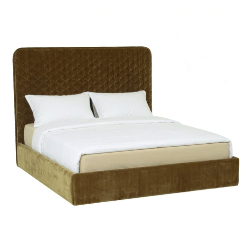 Eastern King Trieste - Modern Brown Fabric Bed