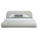 Eastern King Hortman - Modern Off-White Fabric Bed