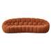 Yolonda - Modern Curved Orange Fabric Sofa