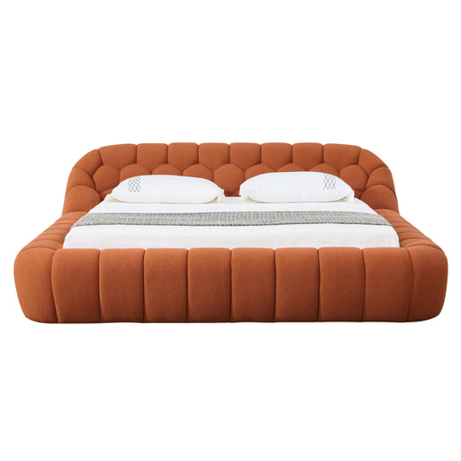 Queen Yolonda - Modern Orange Fabric Bed