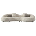 Delvan - Contemporary Beige Fabric Right Facing Chaise Sectional Sofa