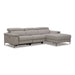 Meidas - Modern Light Grey Leather Sectional Sofa + 2 Recliners - Right Facing Chaise