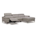 Meidas - Modern Light Grey Leather Sectional Sofa + 2 Recliners - Right Facing Chaise