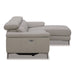 Meidas - Modern Light Grey Leather Sectional Sofa + 2 Recliners - Right Facing Chaise