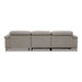 Meidas - Modern Light Grey Leather Sectional Sofa + 2 Recliners - Right Facing Chaise