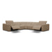 Carney - Modern Beige Leather Sectional Sofa + 3 Recliners
