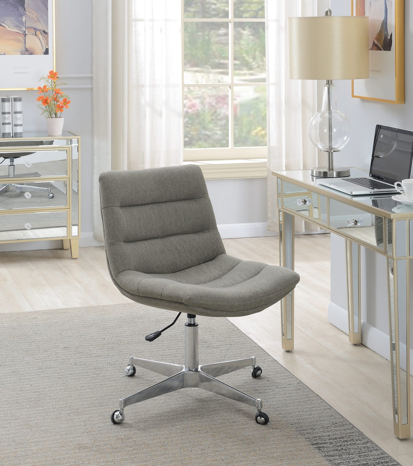 GREY - TUFTED CUSHION OFFICE CHAIR