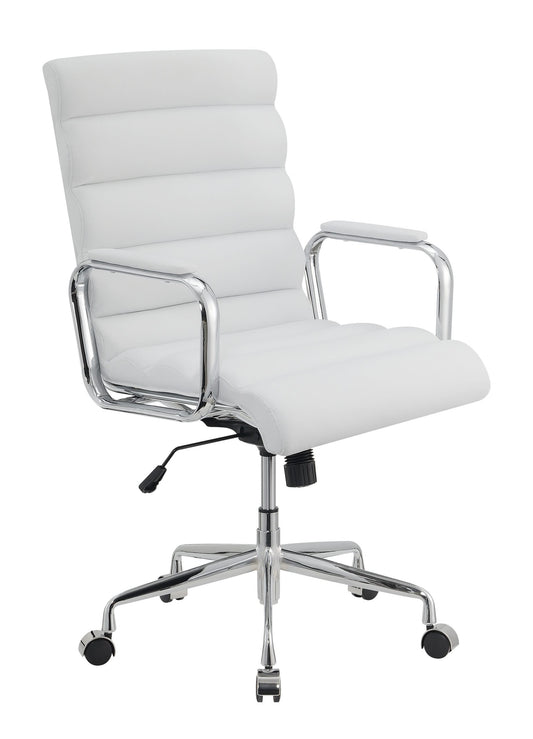 WHITE - CHANNEL TUFTED OFFICE CHAIR