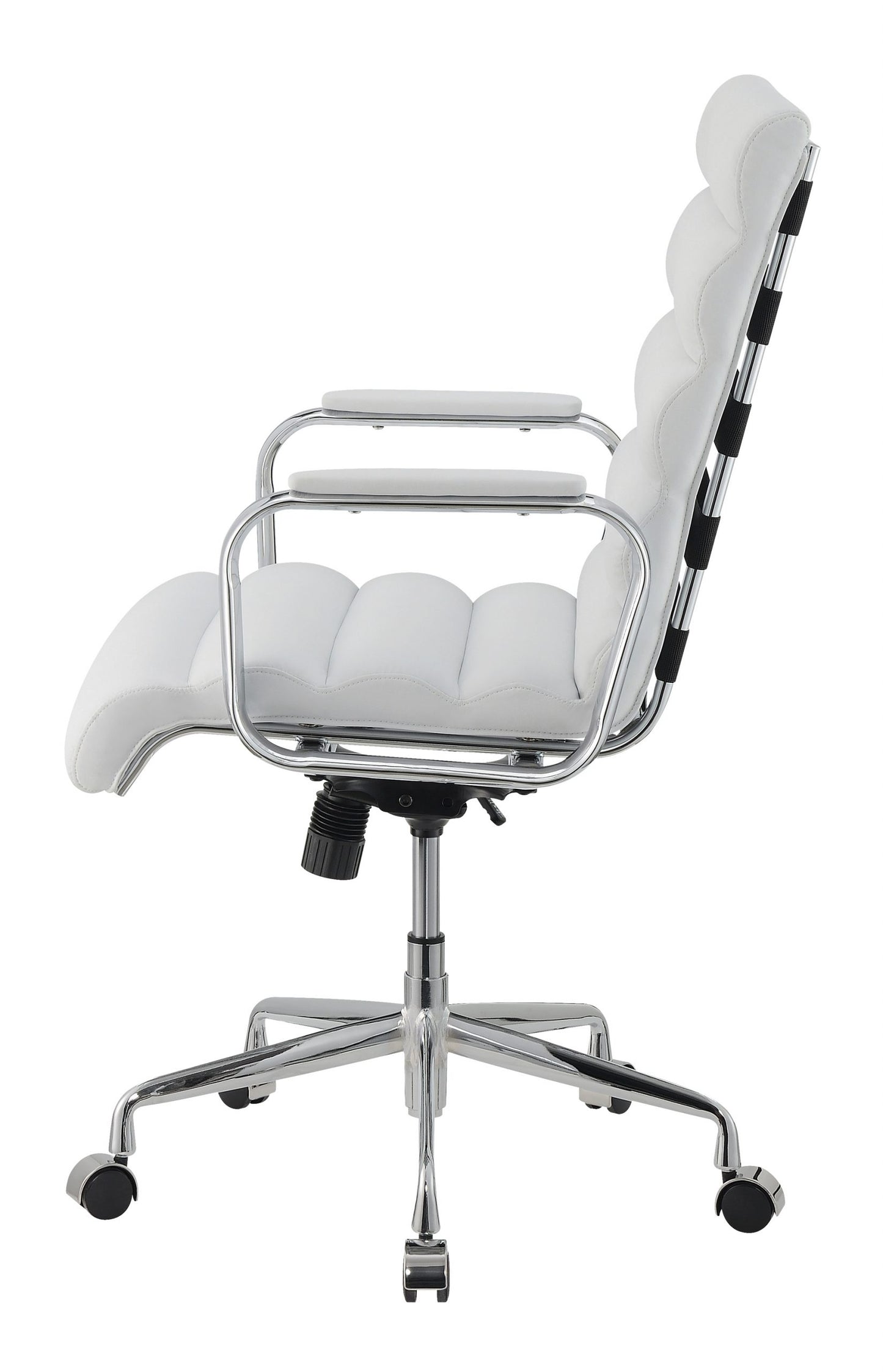 WHITE - CHANNEL TUFTED OFFICE CHAIR