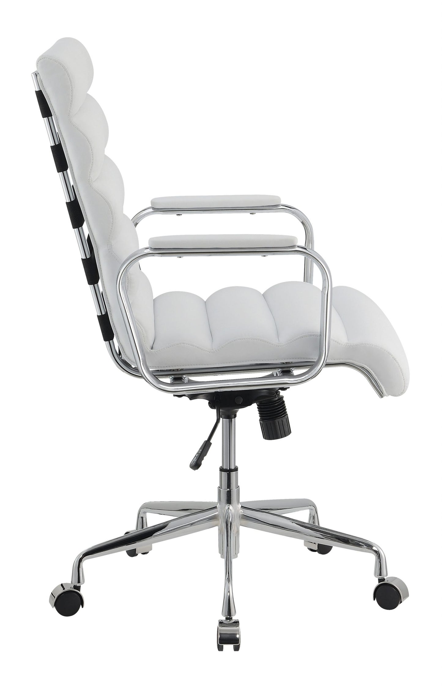 WHITE - CHANNEL TUFTED OFFICE CHAIR