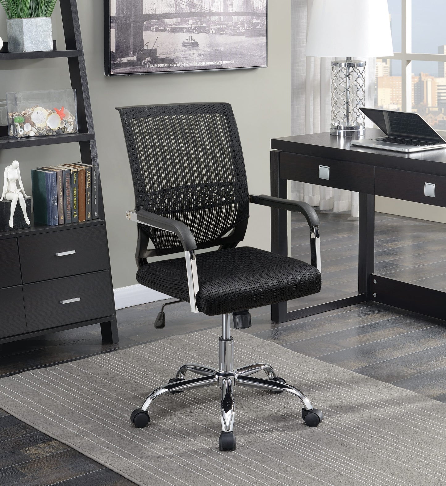 BLACK - ADJUSTABLE HEIGHT OFFICE CHAIR