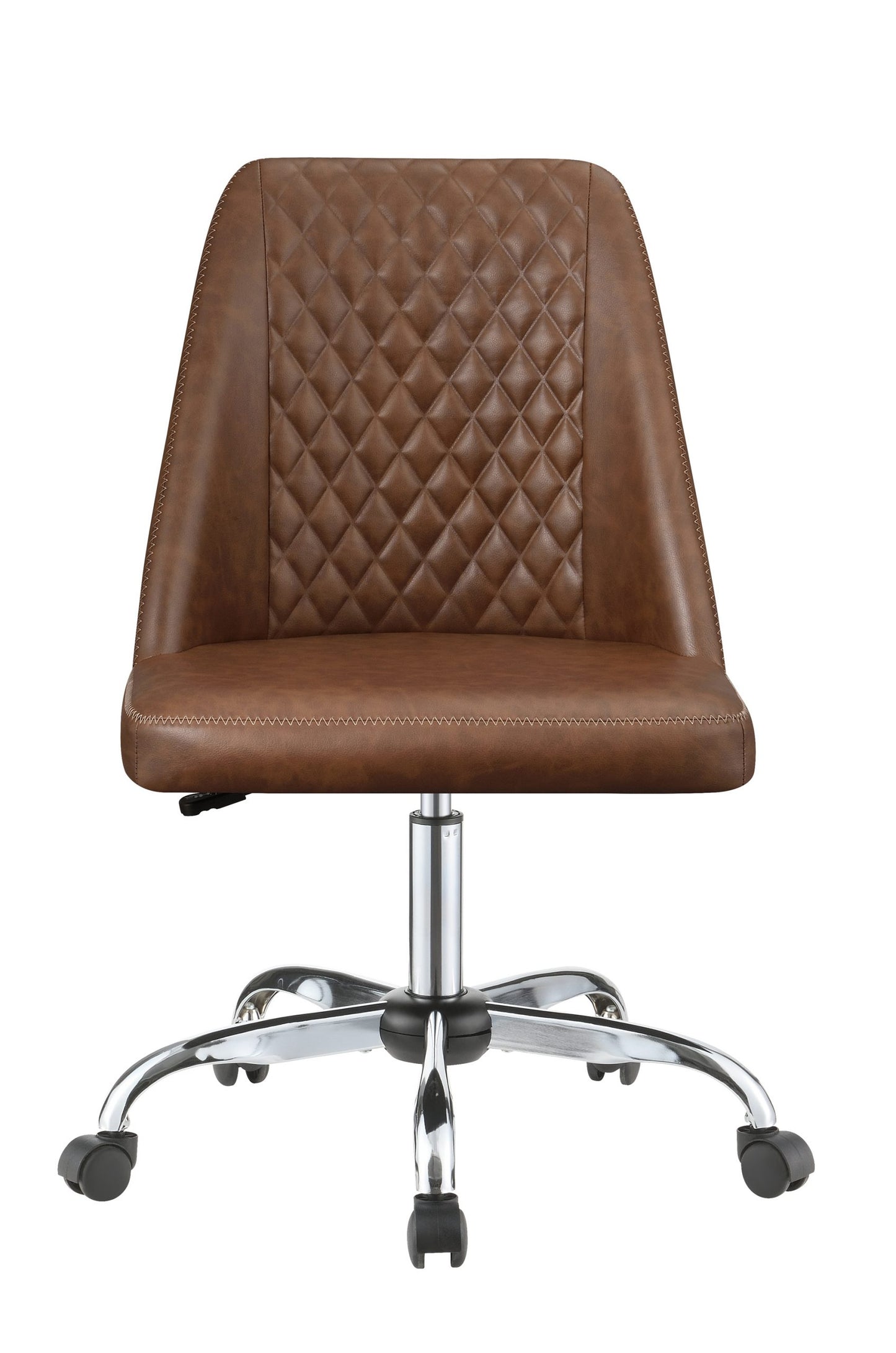 BROWN - UPHOLSTERED TUFTED BACK OFFICE CHAIR