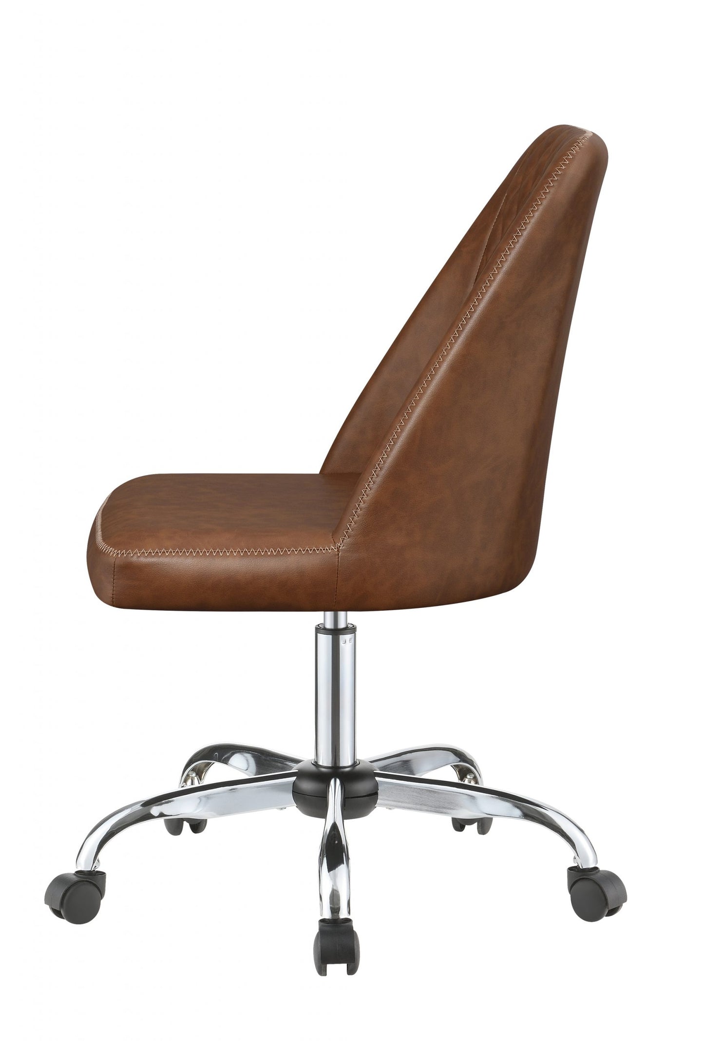 BROWN - UPHOLSTERED TUFTED BACK OFFICE CHAIR