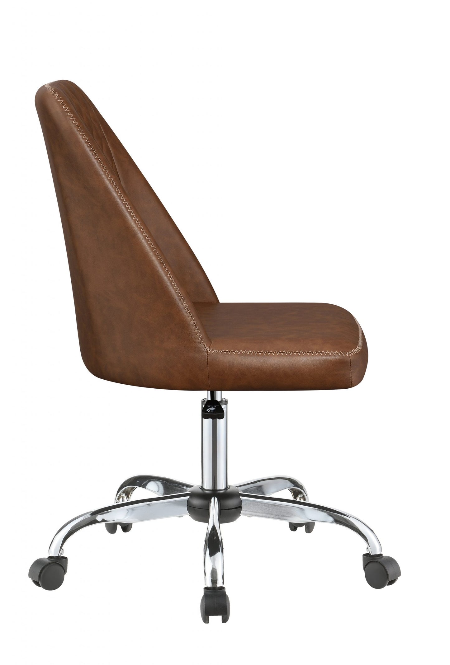 BROWN - UPHOLSTERED TUFTED BACK OFFICE CHAIR