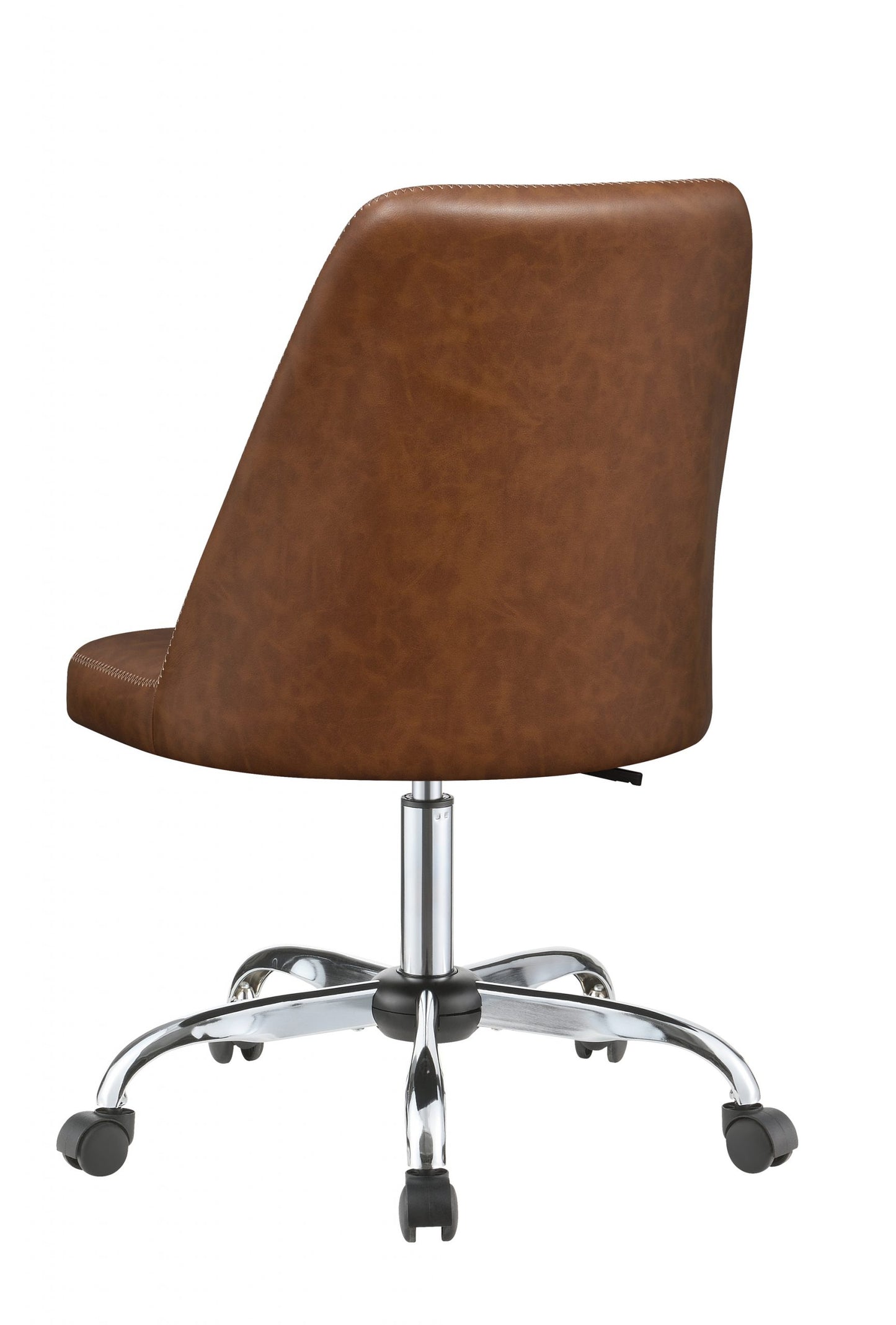 BROWN - UPHOLSTERED TUFTED BACK OFFICE CHAIR