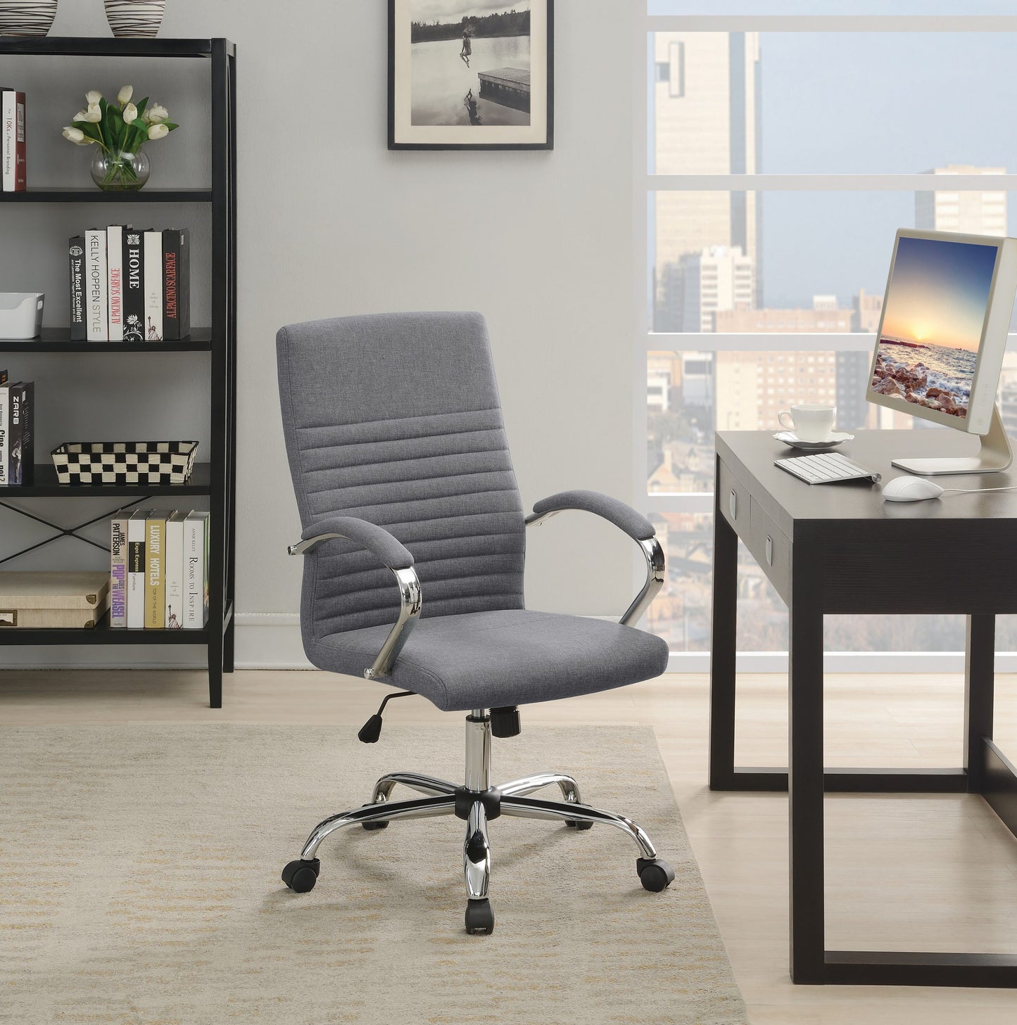 GREY - ADJUSTABLE HEIGHT OFFICE CHAIR