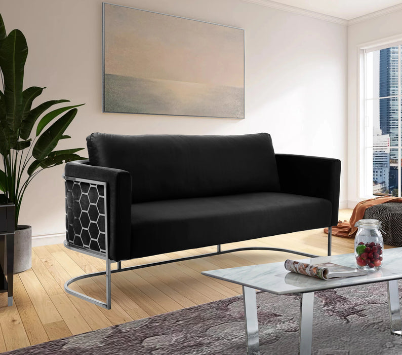 Casa Black Velvet Sofa