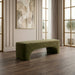 Siegal - Modern Olive Green Fabric Bench