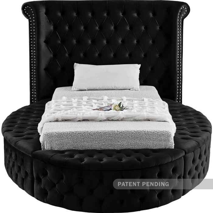 Luxus Black Velvet Twin Bed (3 Boxes)