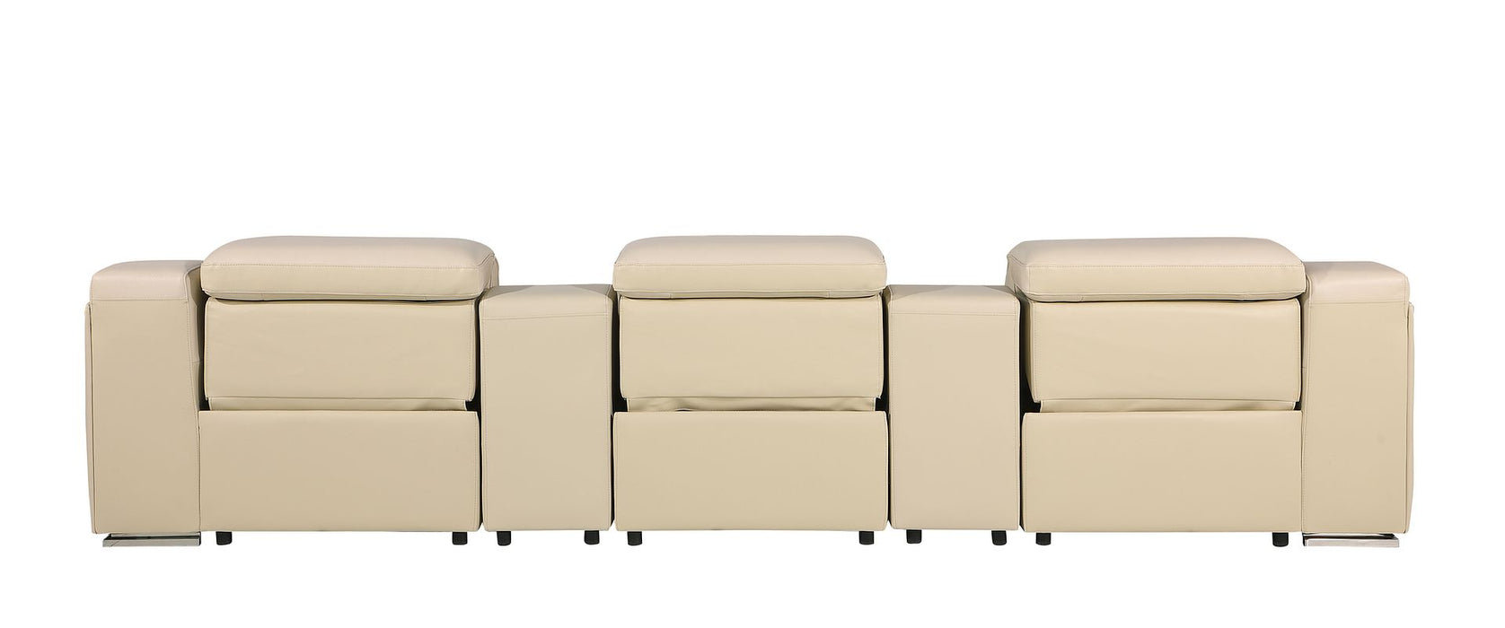 Global United 6111 L-Shaped Power Reclining Sectional | Genuine Leather
