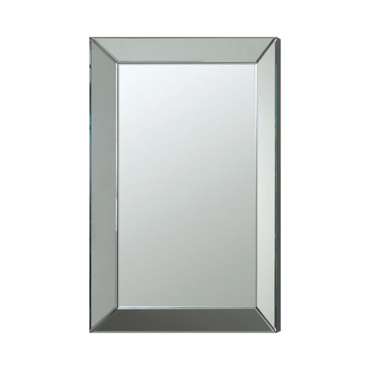 SILVER - RECTANGULAR BEVELED WALL MIRROR