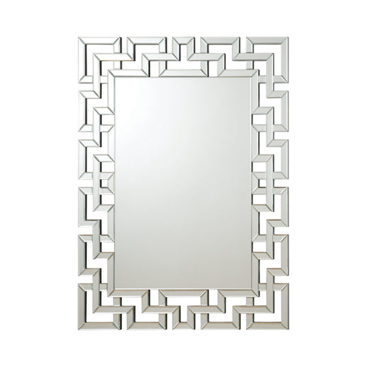 SILVER - INTERLOCKING GREEK FRAMELESS WALL MIRROR