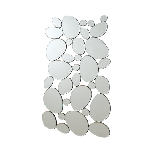 SILVER - PEBBLE-SHAPED DECORATIVE MIRROR