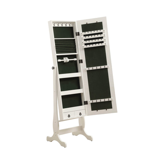 WHITE - JEWELRY CHEVAL MIRROR WITH DRAWERS