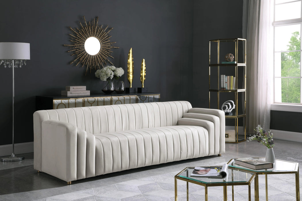 Naya Cream Velvet Sofa