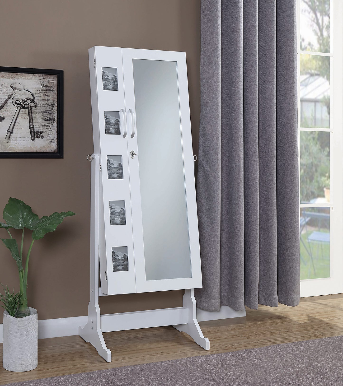 WHITE - STORAGE JEWELRY CHEVAL MIRROR