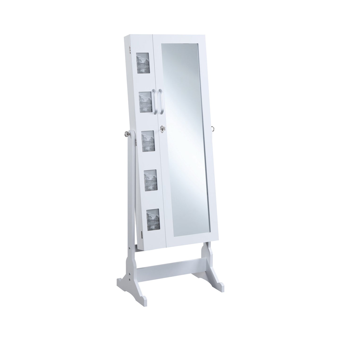 WHITE - STORAGE JEWELRY CHEVAL MIRROR