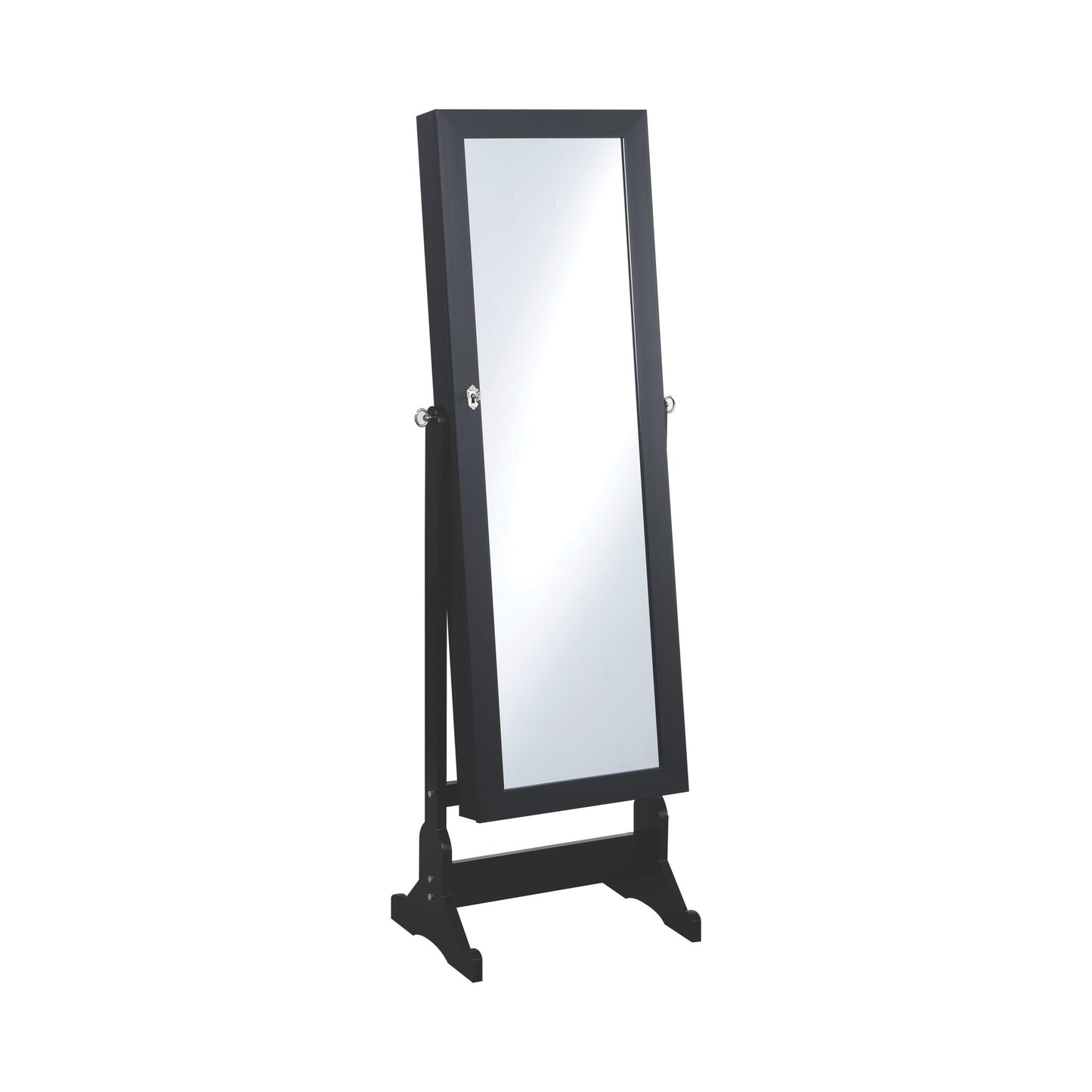 BLACK - JEWELRY CHEVAL MIRROR WITH DRAWERS