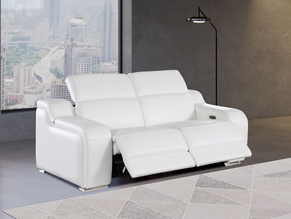 Global United 6111 Power Reclining Loveseat | Genuine Leather
