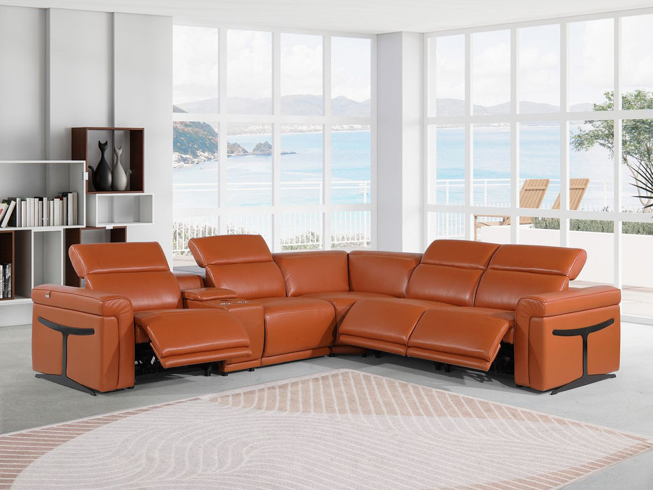 1126 DivanItalia Cream 6pc-3PR L-Shaped Sectional