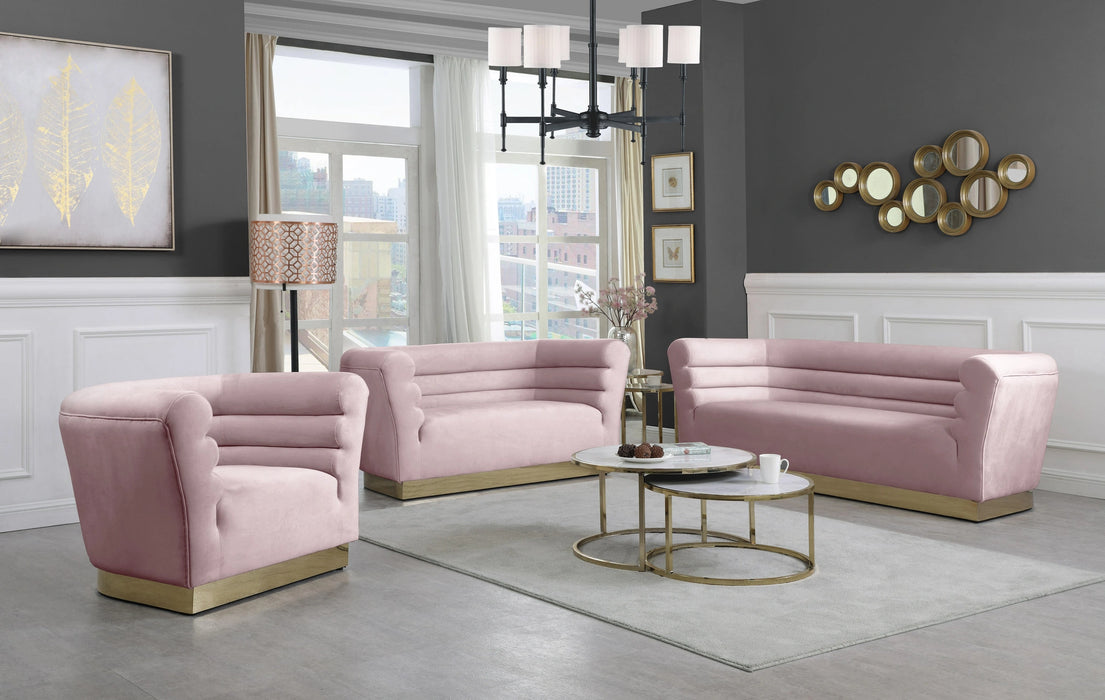 Bellini Pink Velvet Sofa