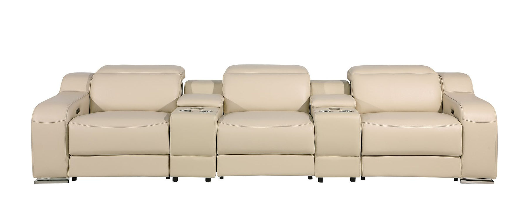 Global United 6111 L-Shaped Power Reclining Sectional | Genuine Leather
