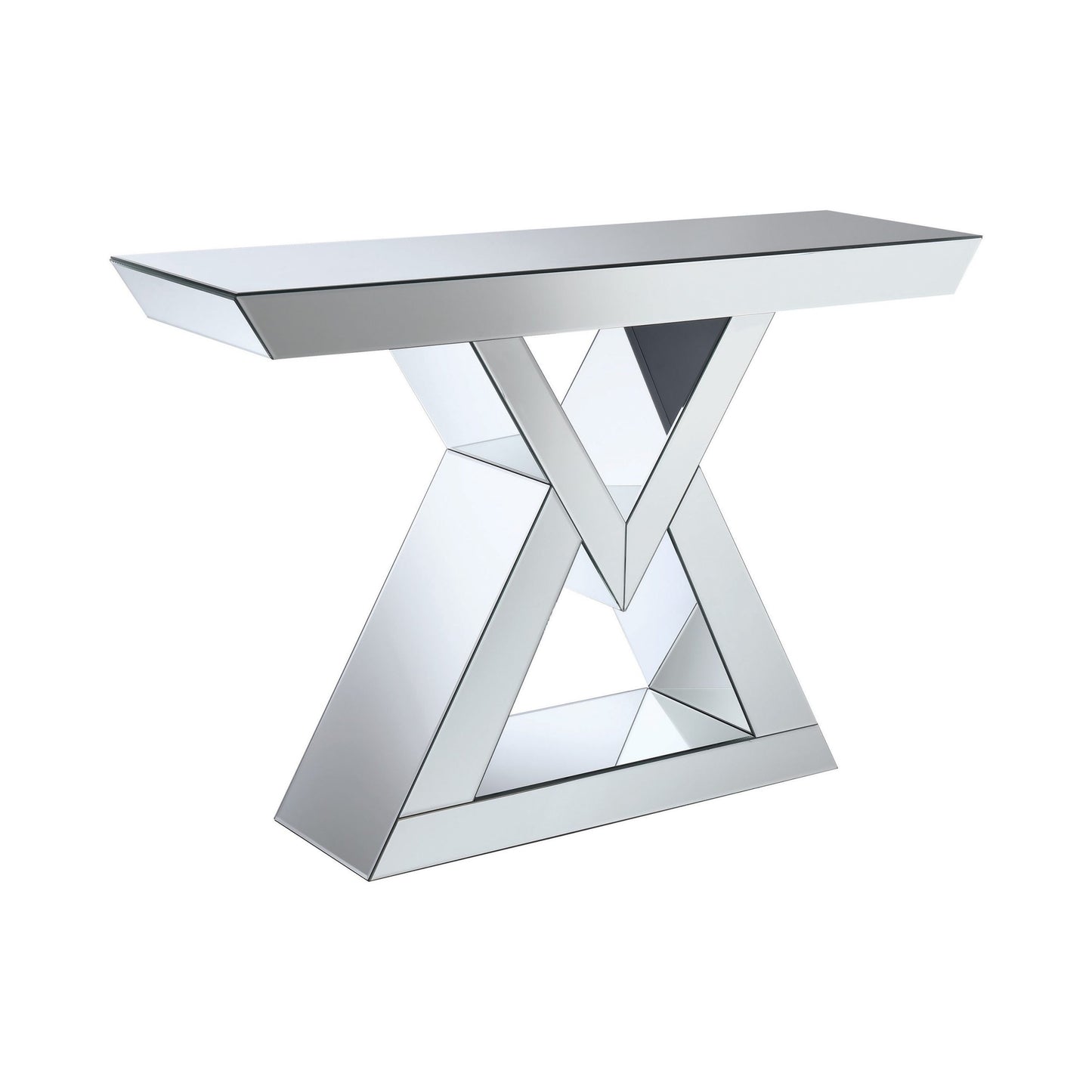 CLEAR MIRROR -  TRIANGLE BASE CONSOLE TABLE