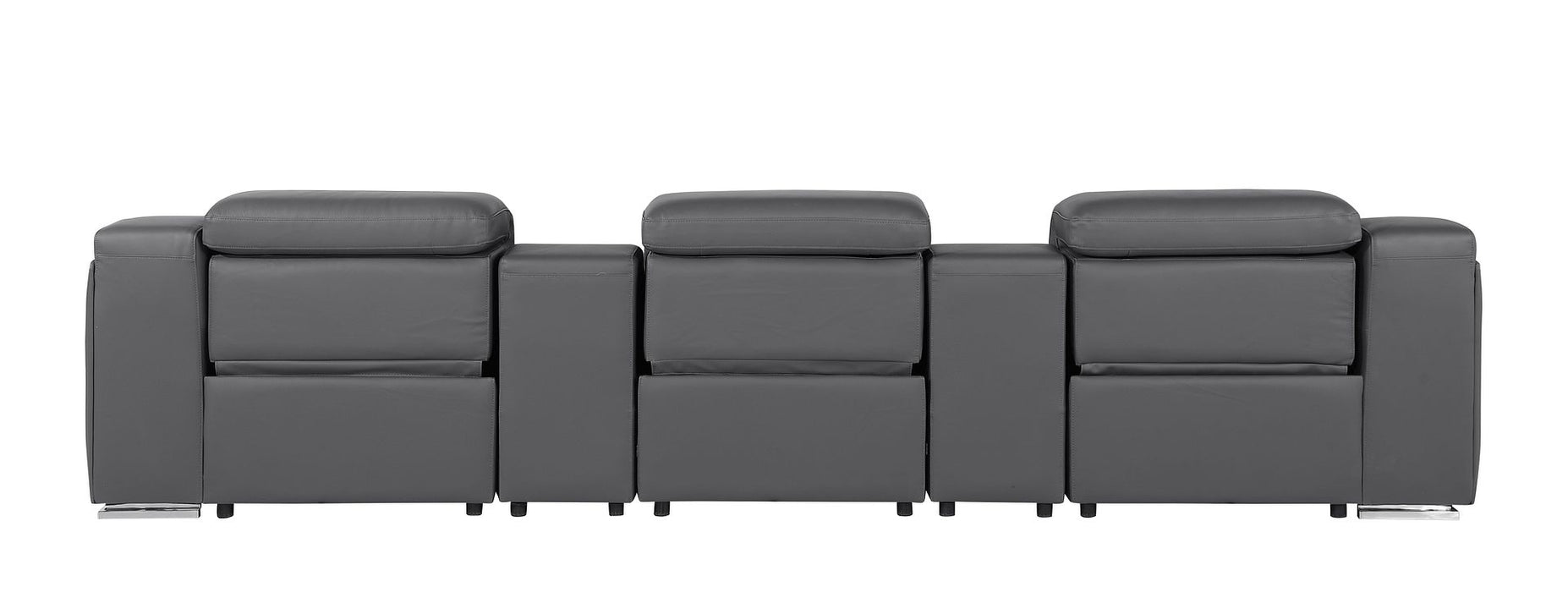 Global United 6111 L-Shaped Power Reclining Sectional | Genuine Leather