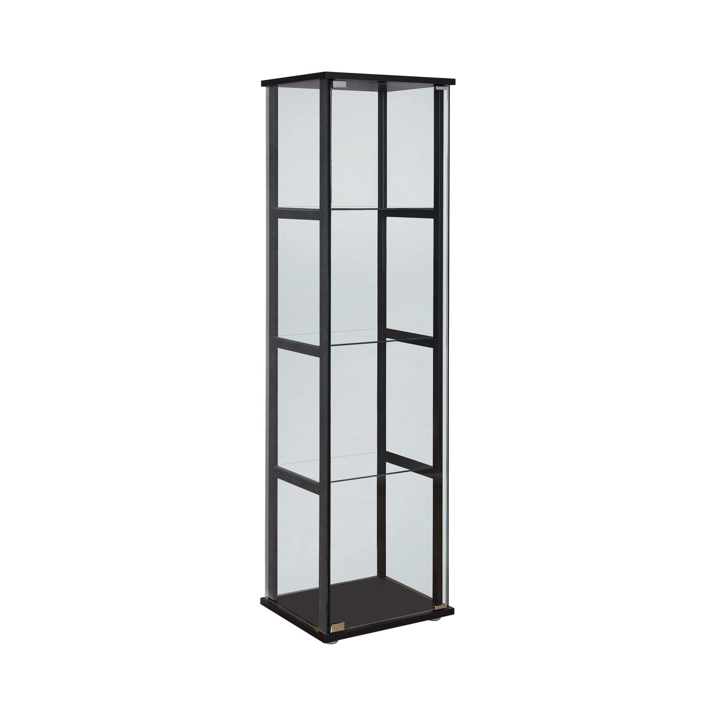 BLACK - 4-SHELF GLASS CURIO CABINET