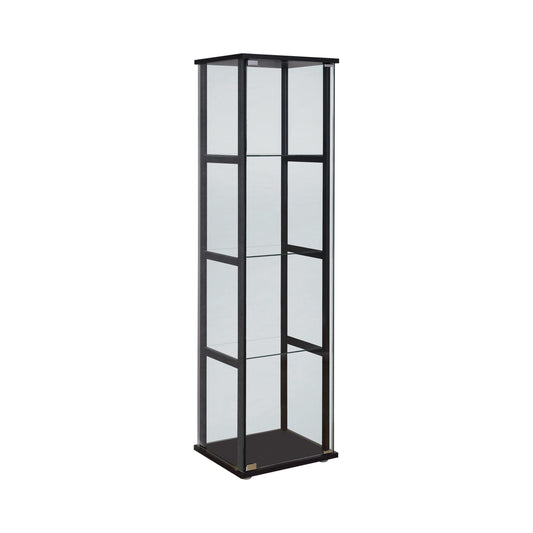 BLACK - 4-SHELF GLASS CURIO CABINET