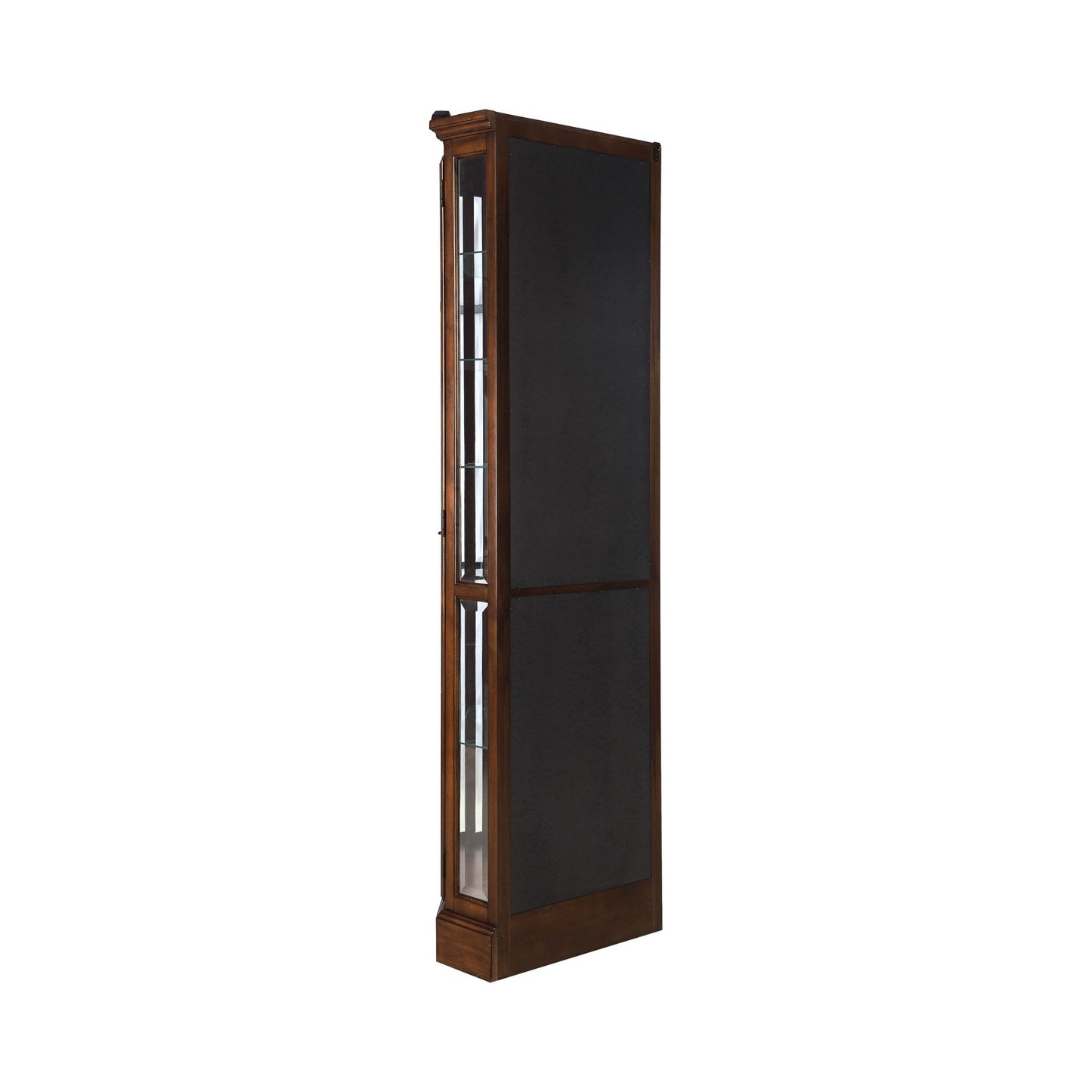 BURNISHED BROWN - 6 SHELF CORNER CURIO CABINET