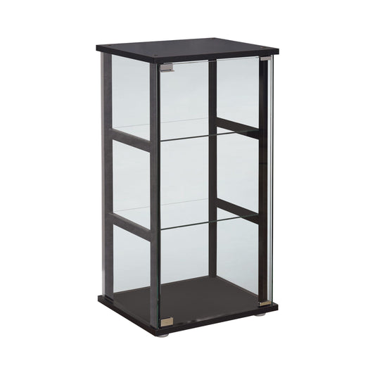 BLACK - 3 SHELF GLASS CURIO CABINET