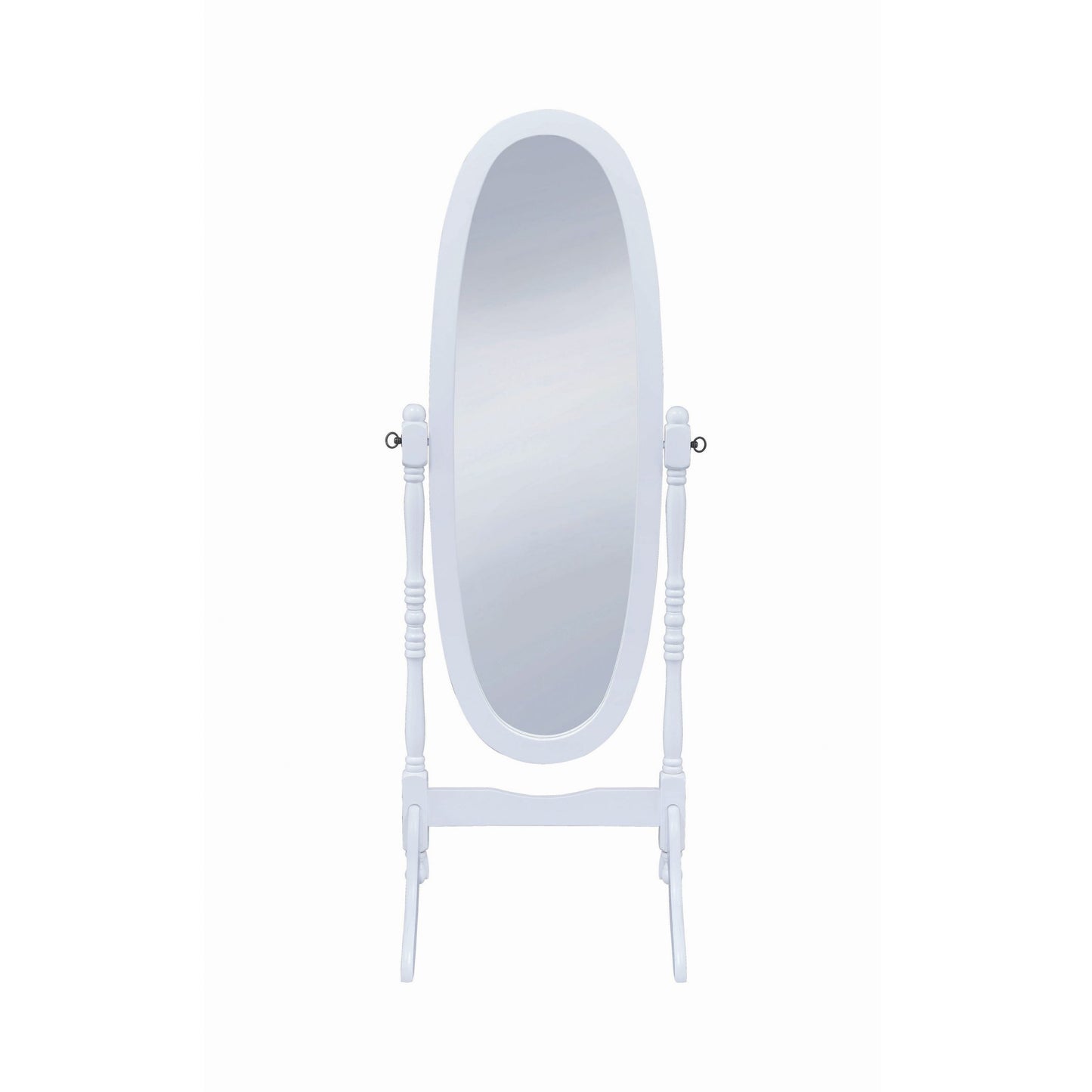 WHITE - OVAL CHEVAL MIRROR