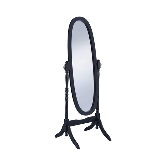 BLACK- OVAL CHEVAL MIRROR