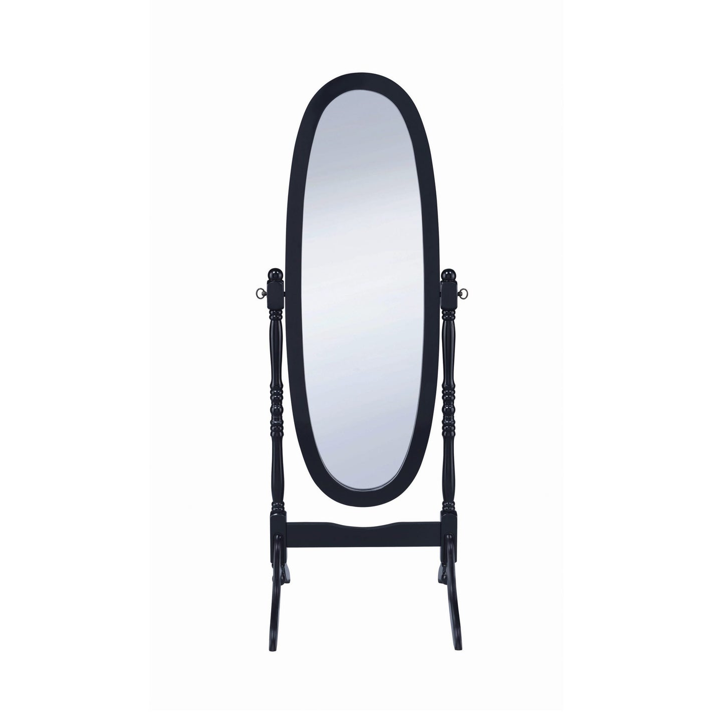 BLACK- OVAL CHEVAL MIRROR