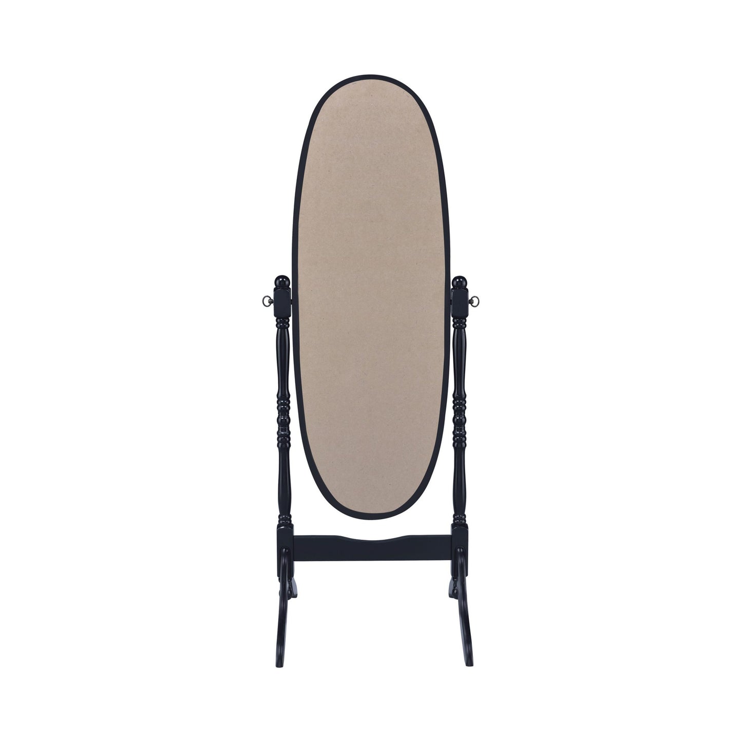 BLACK- OVAL CHEVAL MIRROR