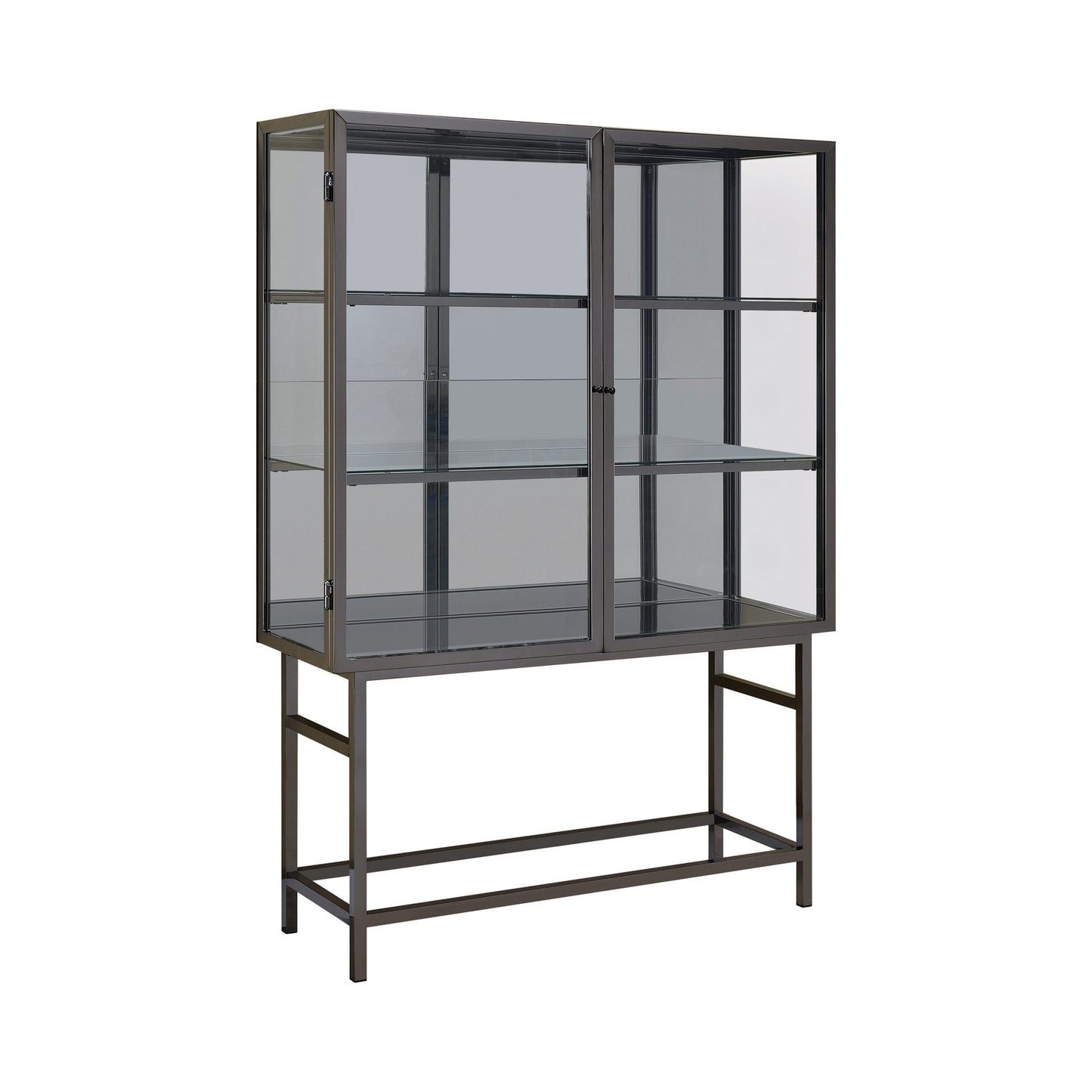 NICKEL - 2 DOOR CURIO CABINET