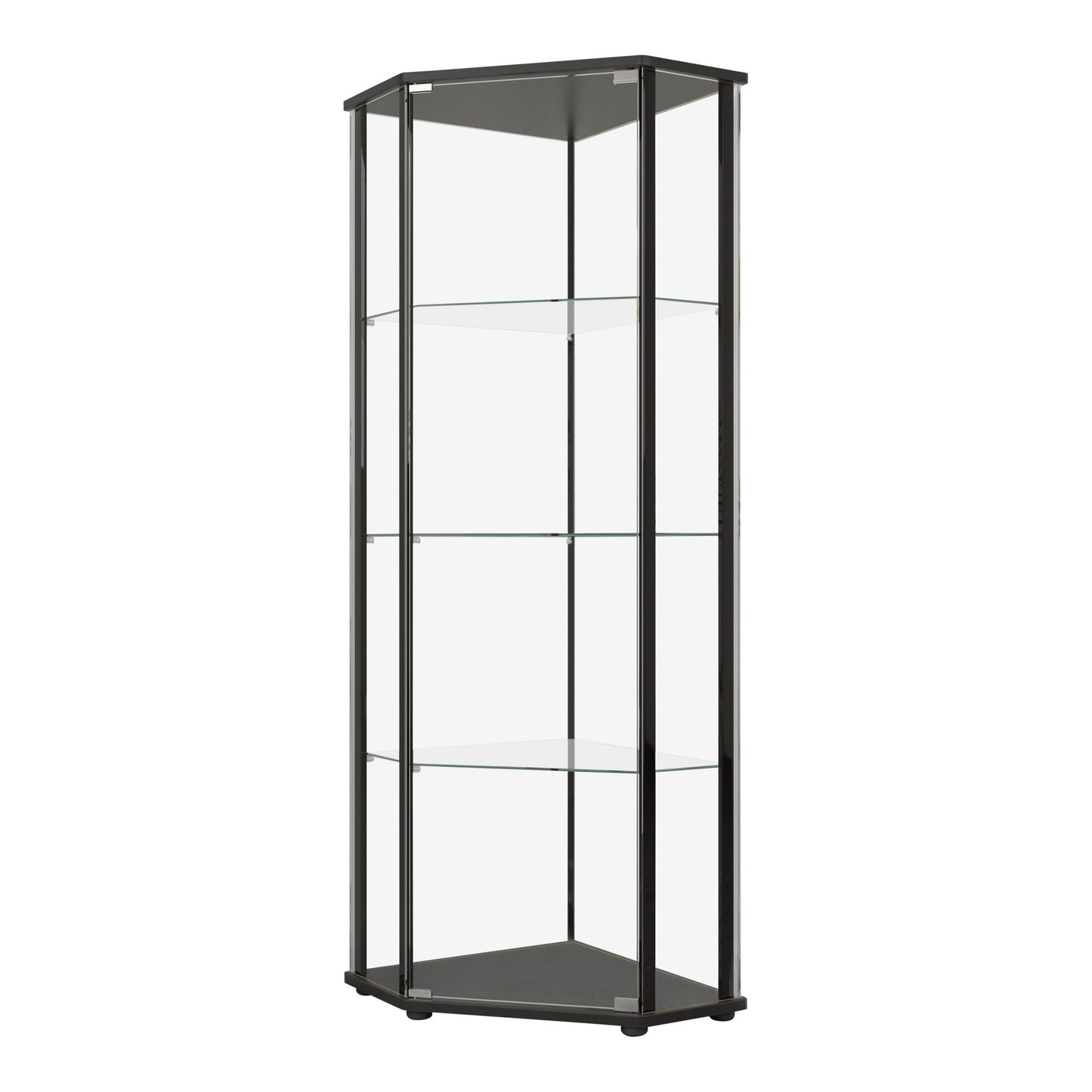 BLACK - GLASS SHELF CURIO CABINET